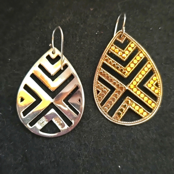 Anna Beck Two-Tone Large Teardrop Earrings - Picture 3 of 4